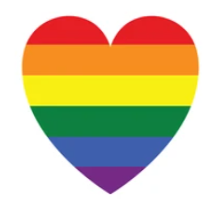 Lgtbtqia+ Logo in Herzform und Regenbogenfarben